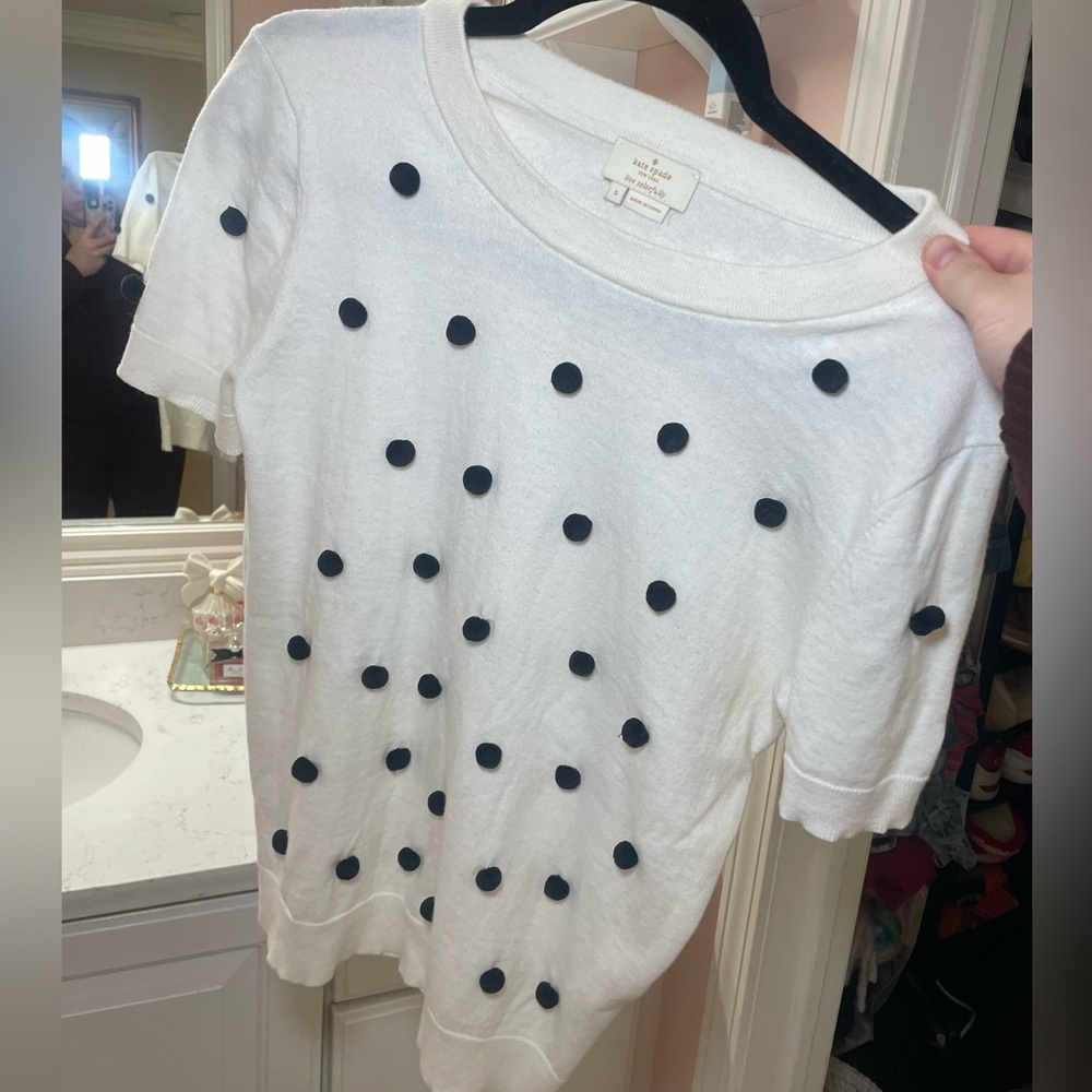 Kate Spade Cotton Blend Polka Dot T Shirt